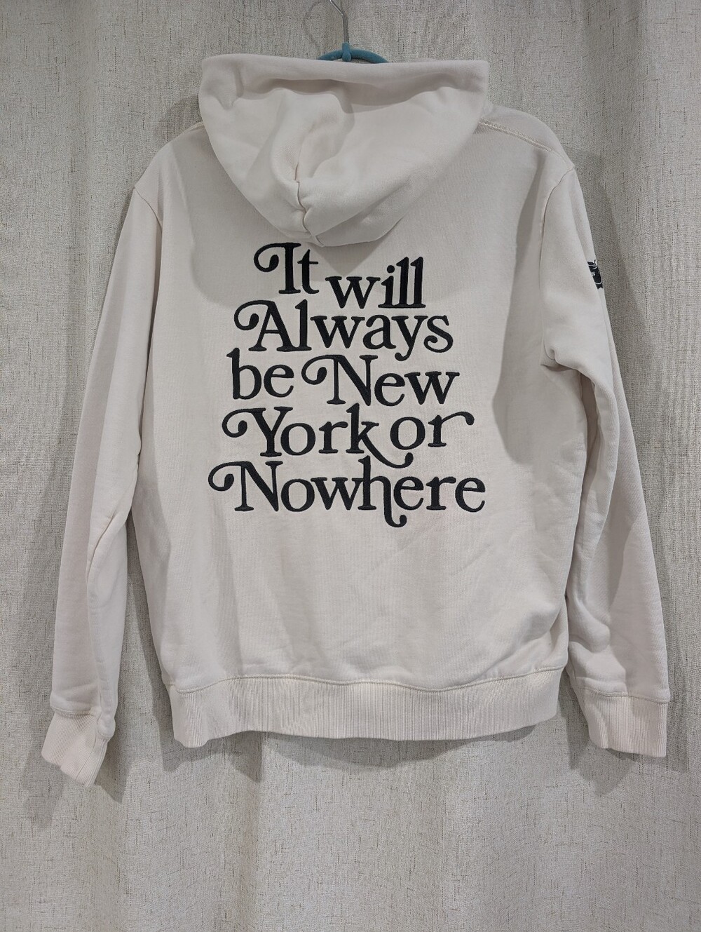 New York Or NoWhere Always Hoodie Unisex Cream Size Medium - Picture 2 of 7